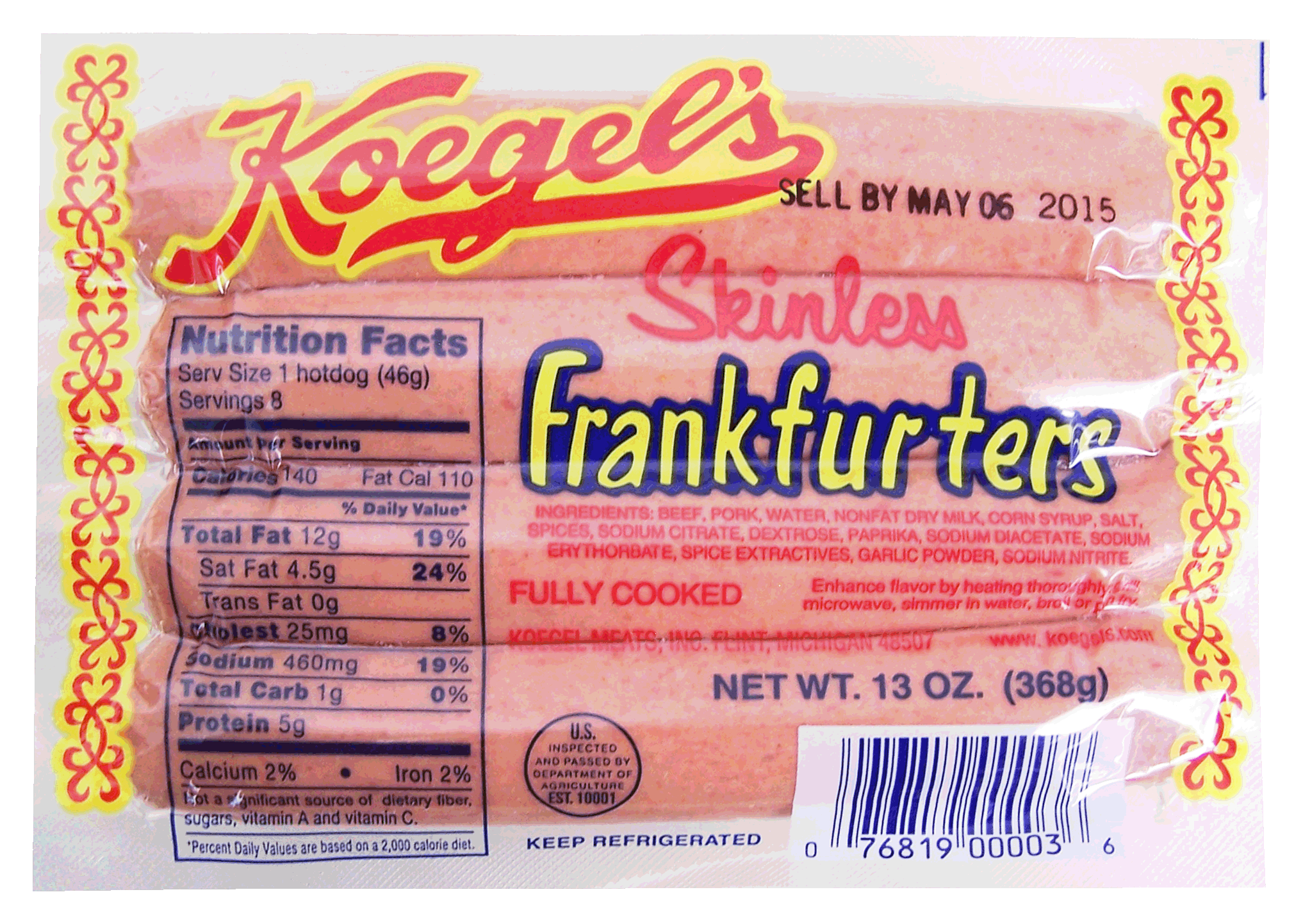 Koegel's  skinless frankfurters, 8-count Full-Size Picture